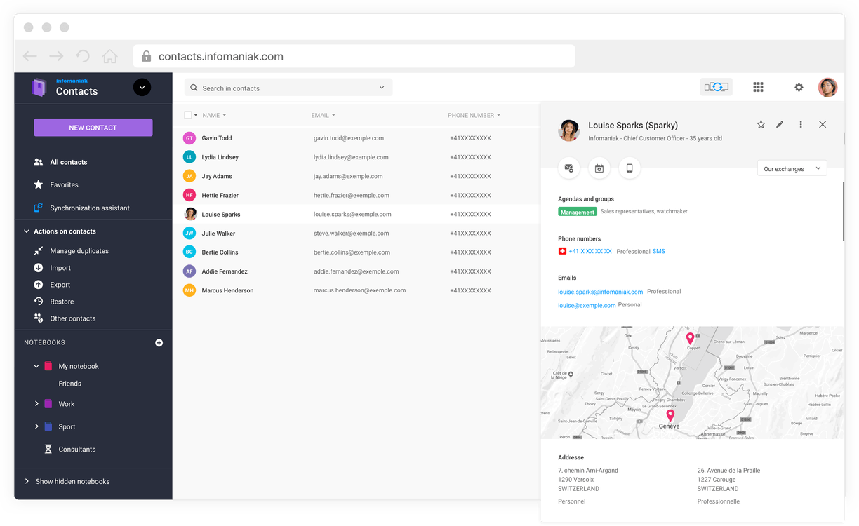 Centralisez, partagez et synchronisez vos contacts